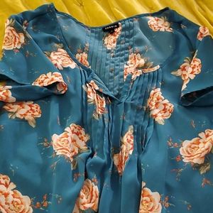 Torrid turquoise floral blouse